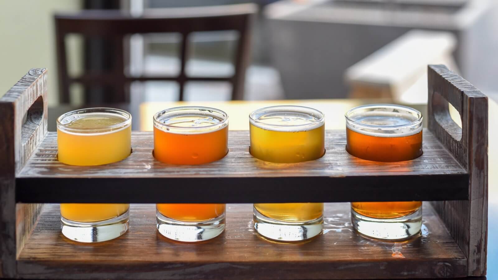 Tasting a variety of seasonal beer at local brewery