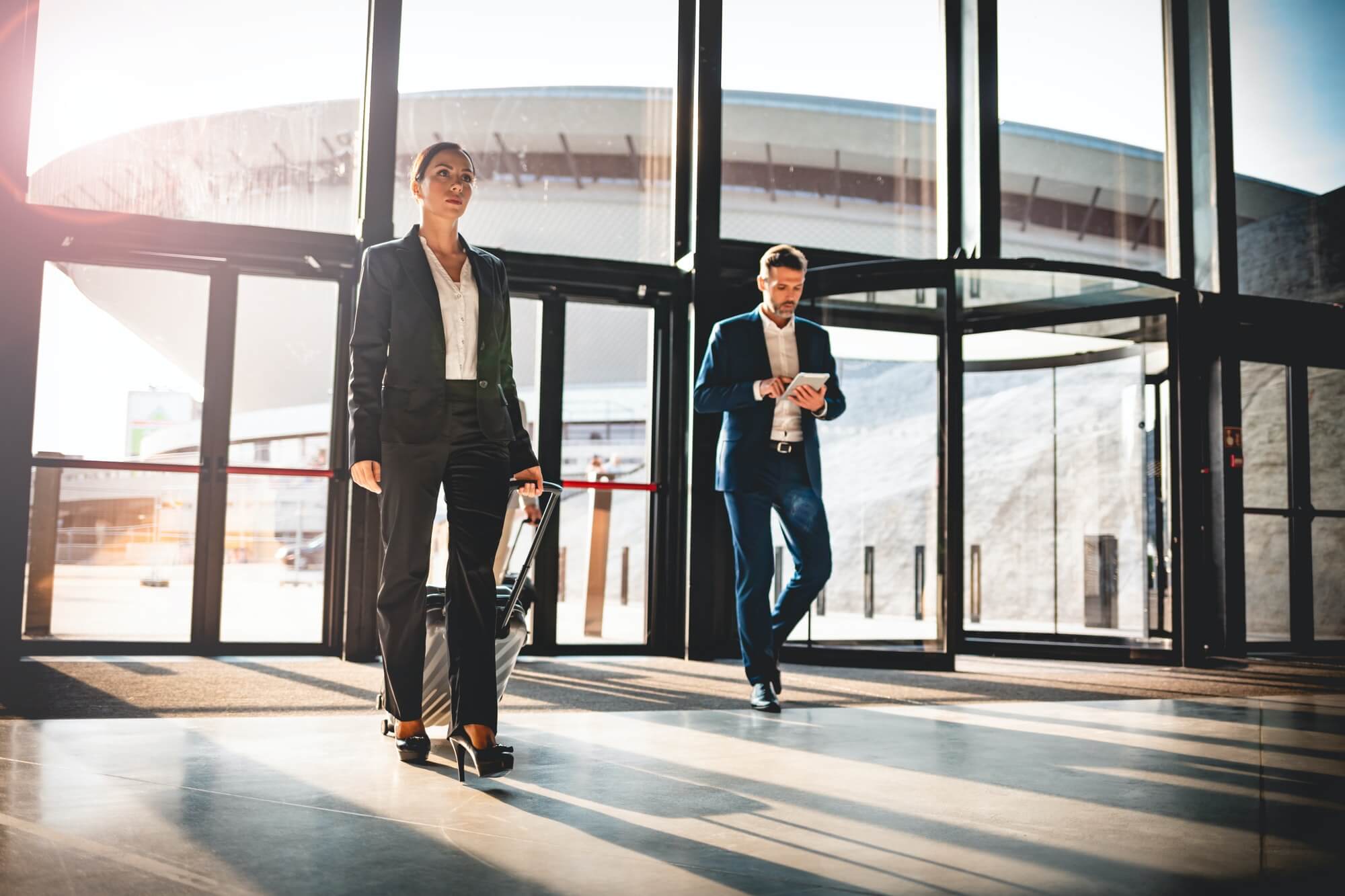 Business people at airport hall