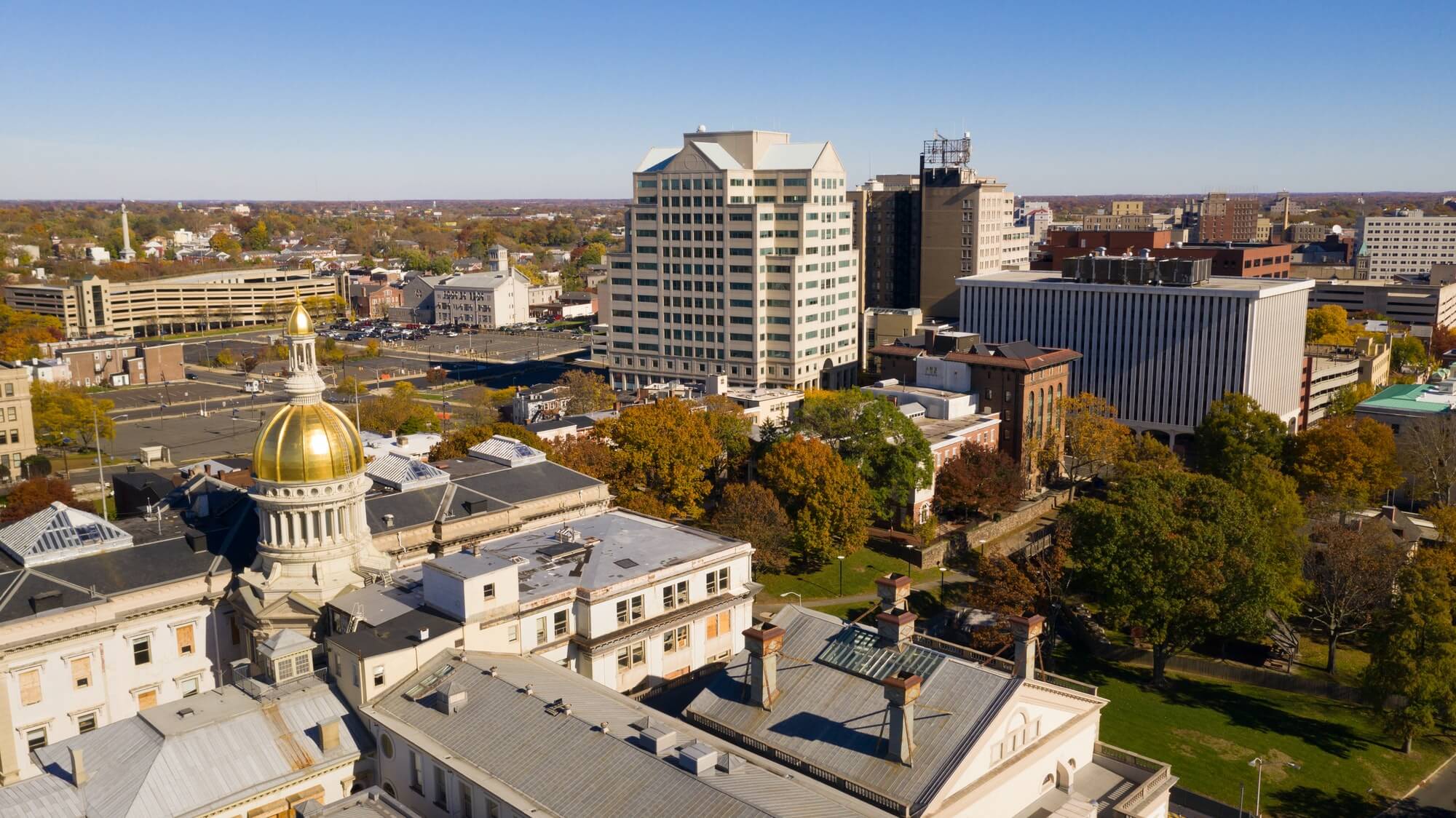 Urban Downtown City Skyline Trenton New Jersey State Capital