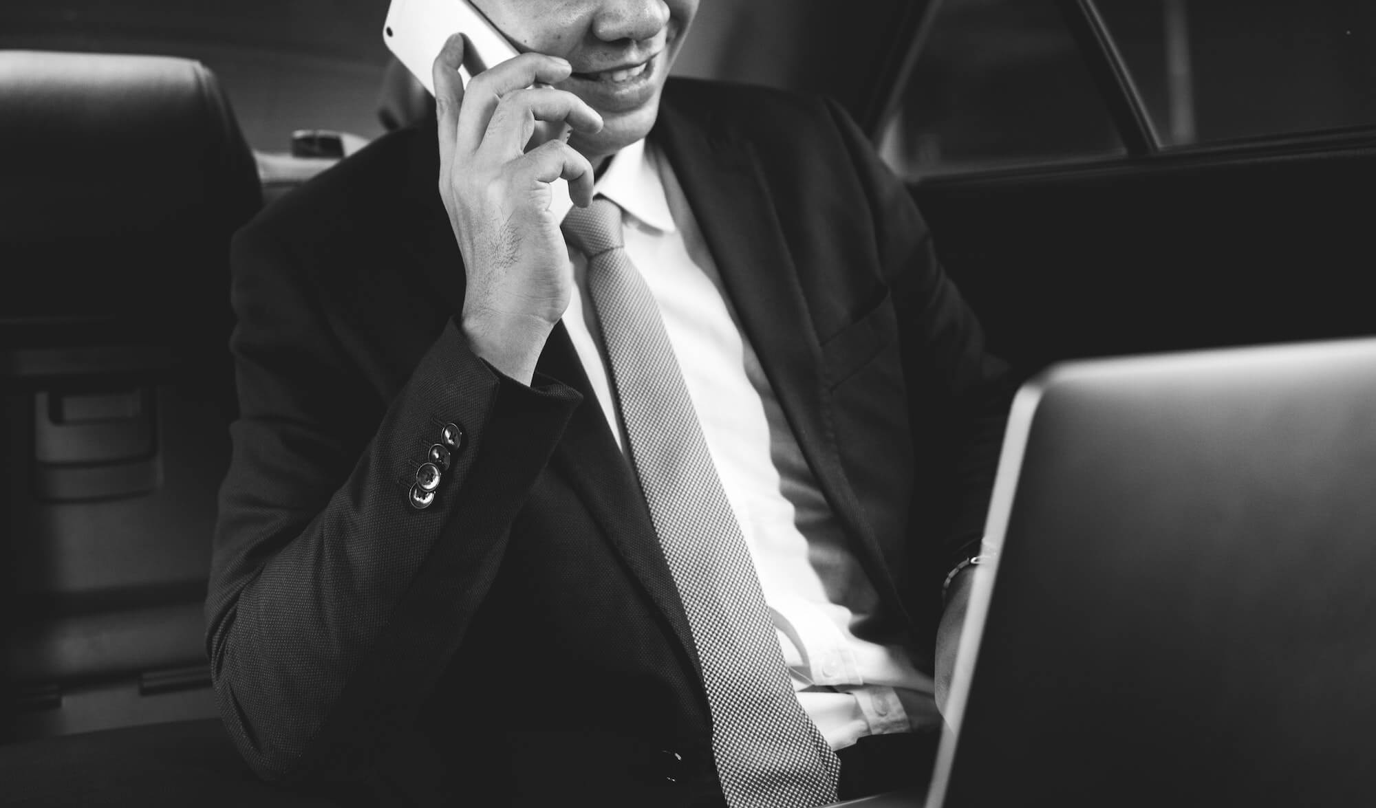 Businessman sitting in the car